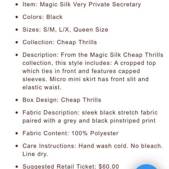 NWT “Very Private Secretary” Front Tie Sexy Top sz 1X - 3X - Picture 10 of 14